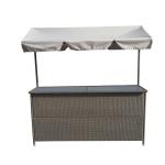 Rattan Effect Night Club Bar Counter Tiki Outdoor Rattan Bar Furniture With Roof