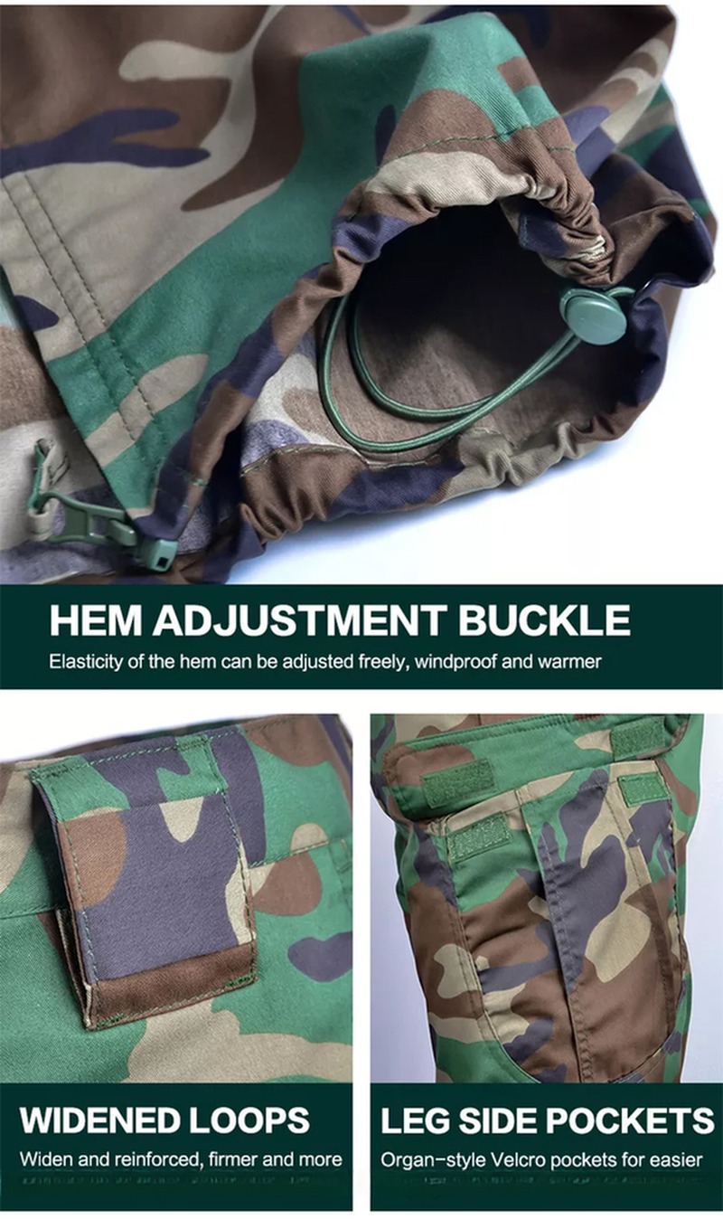 Anti-UV Protection Woodland BDU Training Guard Uniforms Custom Clothing 1.5 per Set