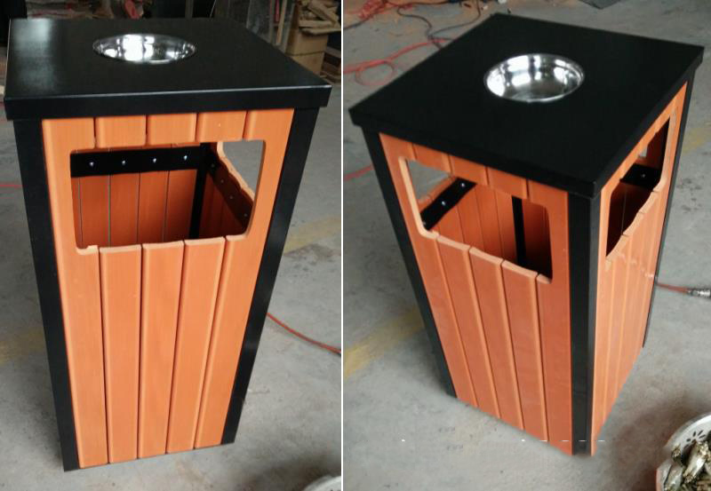 50l 20 Gallon Street Park Metal Wood Public Recycle Camping Commercial Trash Can Outdoor