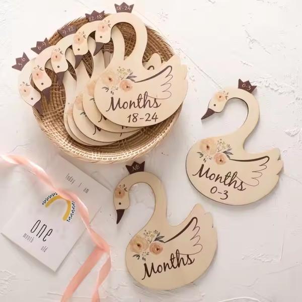 Wooden Baby Cloth Divider Card Milestone Closet Partition Board