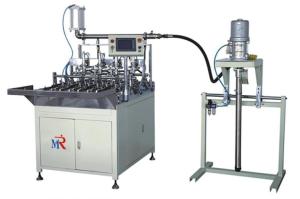China 4 Station Oil Filter Caps PVC Gluing Machine 380V 50Hz 1500 Pieces/Hour Capacity factory