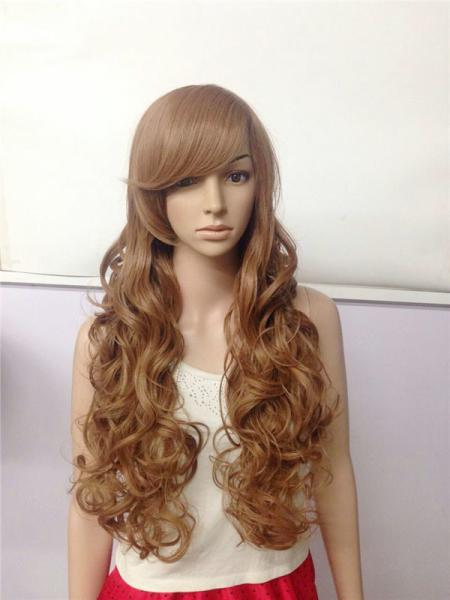 Synthetic Natural Hairline Lace Front Wigs 68 CM Length Non Flammable