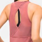 250gsm Mesh Fitness Loose Fit Activewear T Shirts Yoga Tank Top Hollow Back Vent