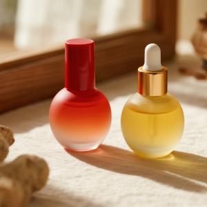 Custom Gradient 30ml Glass Serum Bottle for Skincare with Face Moisture Dropper