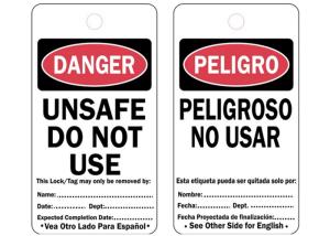 China Custom Lockout Plastic Safety Tag 250g Coated Paper Material Easy Installation factory