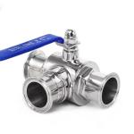 Stainless Steel 304 316 316L Casting Sanitary 3-Way Manual Ball Valve 1/2 Inch