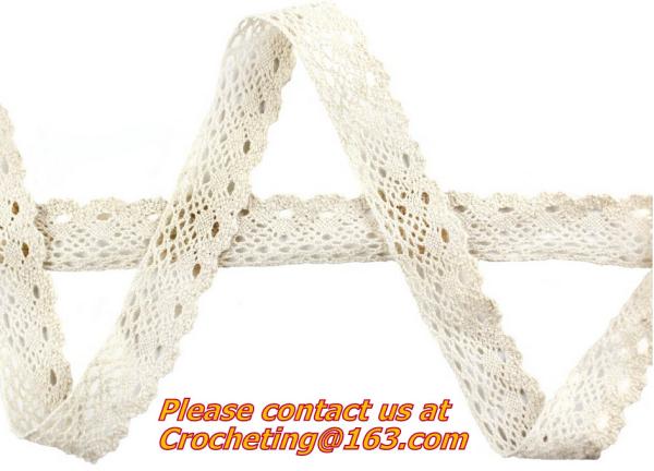 Ivory 2.5cm Width Vintage Style Cotton Crochet Lace Edge Trim Ribbon Sewing