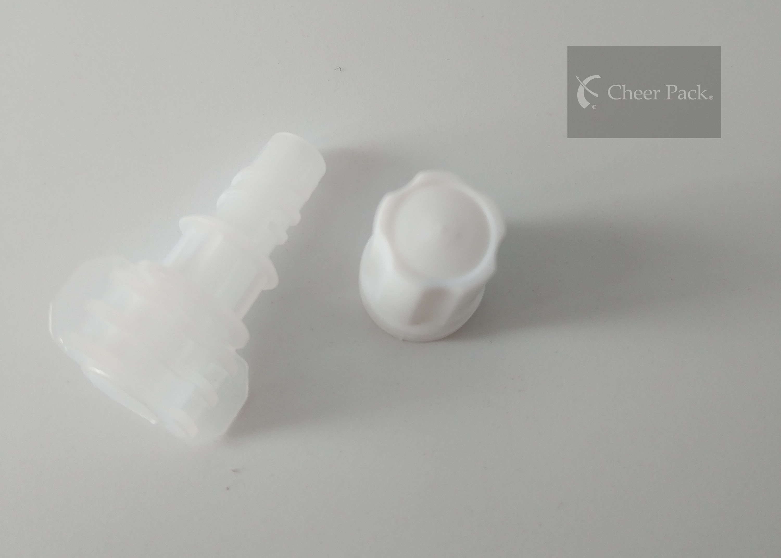 Small Dia 5mm Plastic Spout Caps Food Grade With PE Materials , White Color