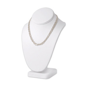 China High End Necklace Bust Display Stand Faux PU Embossing With Interior Material MDF factory