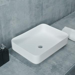 China Counter Top Rectangle Shape Stone Hand Basins For Hotel / Public factory