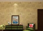Beige Floral Contemporary Wall Coverings for TV Background , Modern Office
