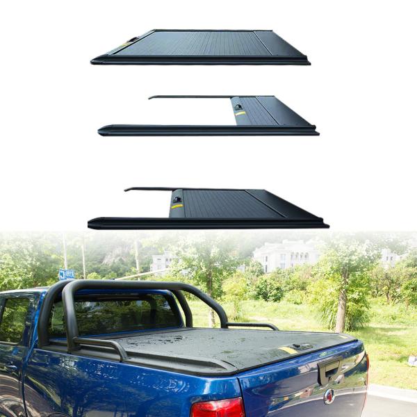 No Drill Installation Black 8' Retractable Truck Bed Cover for 2022 Gmc Sierra