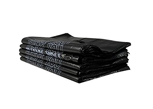 Plastic Black Bags 500 Count Extra Heavy Duty 1/6 Grocery Thank You Bags , HDPE material