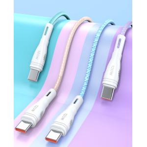 China 120W USB-C to USB-C Braided Cable 1m/2m/25cm Fast Charging Cord with PVC & Woven Nylon for Rapid Power Delivery on sale