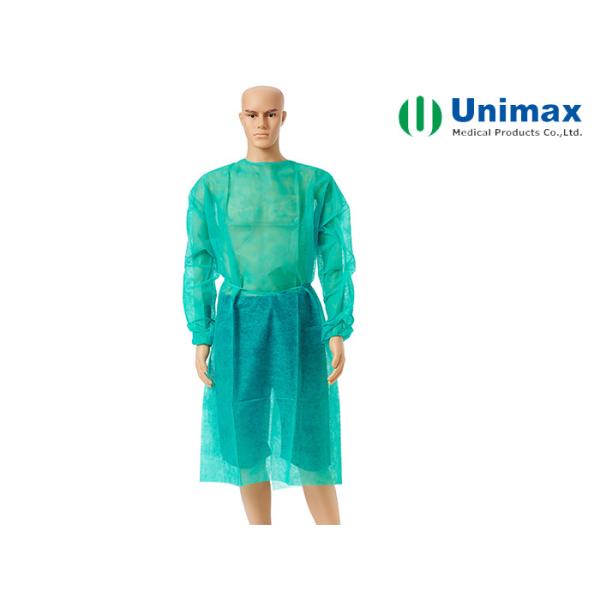 China Elastic Knitted Cuff 16gsm Non Woven Disposable Gown factory