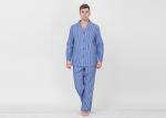 Yarnd Dyed Striped Mens Luxury Sleepwear With Button Through Shirt And Long