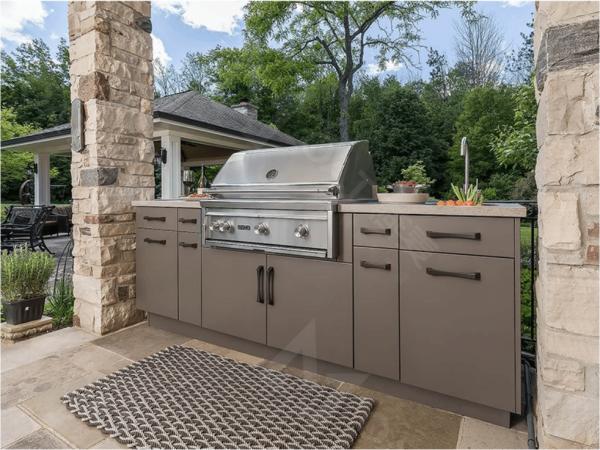China Sustainable Outdoor Modular Kitchen Units Grill Sink Cupboards Antirust factory