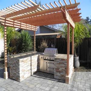 China Waterproof WPC Composite Deck Pergola Wood Plastic Composite Modern Redwood Pergola factory