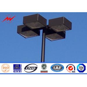 China 10M Blue Square Light Street Lighting Poles 4mm Thickness 1.5m Light Arm For Parking Lot on sale
