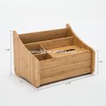 Multifunction Bamboo Tissue Dispenser Box Holder For Mobile Phone And Accessorie