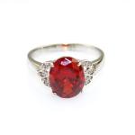 Women Jewelry 925 Silver Oval Cubic Zirconia Blue Topaz Ring(F62)