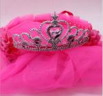 Children's crown veil, girls head flower veil headband, wedding princess wreath,