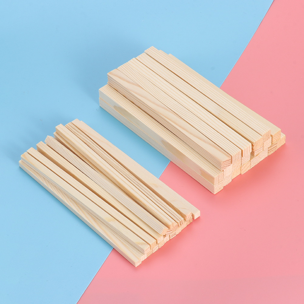 Counting 30Pcs Unfinished Wood Crafts Square Wooden Rods