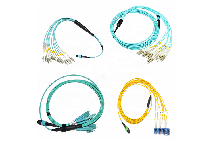 Multimode MPO Patch Cord Breakout LSZH Optical Fiber Jumpers Single Mode