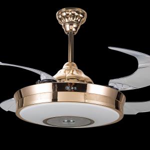 China Bladeless 5250lm 70W 42 Inch Retractable Ceiling Fan Light With Remote Control factory