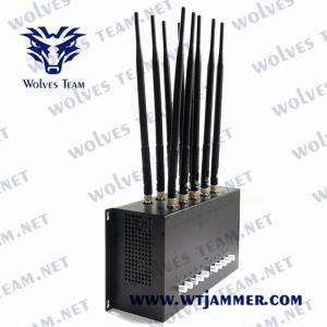 China 90W Cell Phone Jammer 3G DCS PHS 4G 5G Jammer CDMA GSM With AC Adapter factory