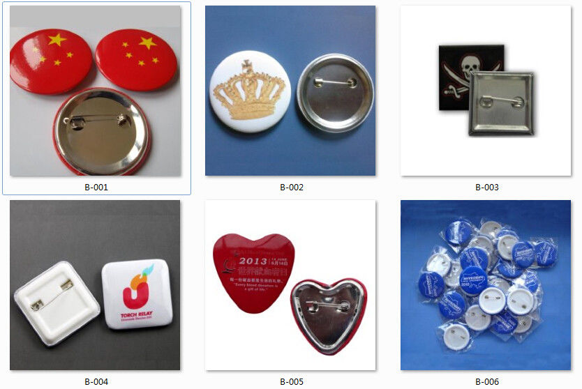 3 cm Square Tinplate Badges with tinplate base
