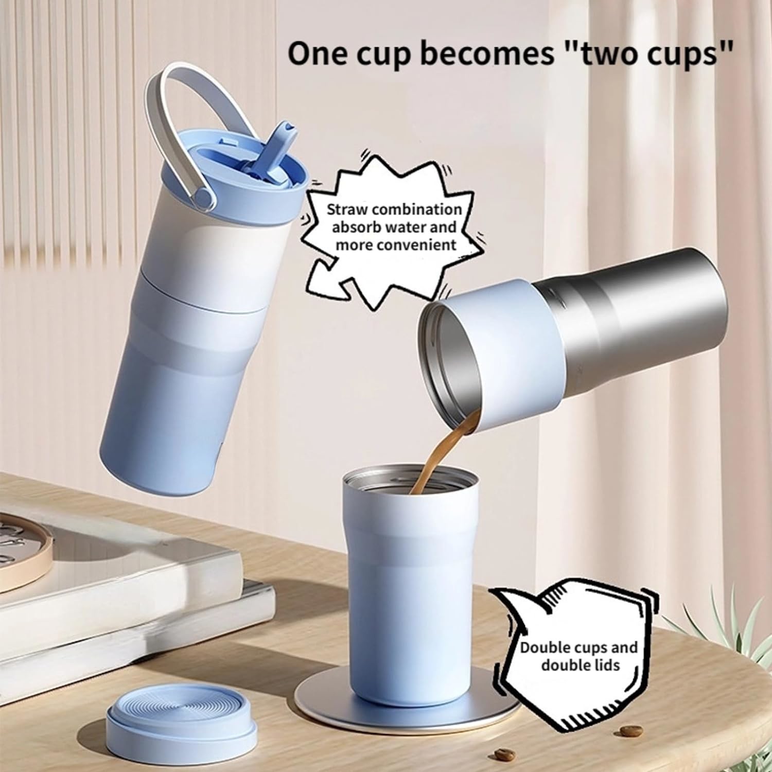 Split Section 2 In1 Insulated Tumblers
