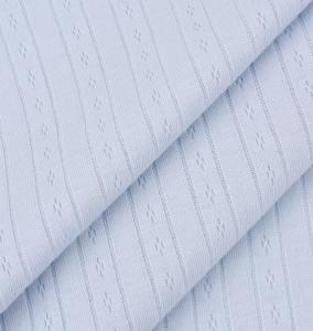 China Full Cotton Natural Gauze Fabric Material 200GSM Bar Jacquard Jersey factory