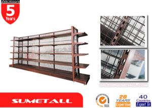 China Metal Gondola Store Shelving / Department Store Shelving With Wire Mesh Panel factory