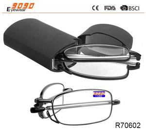China Portable Fashion Folding Reading Glasses Rotation Eyeglass factory