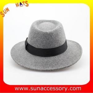 China 1436 Sun Accessory mix grey wool felt safari mens fedora hats ,Shopping online hats and caps wholesaling factory