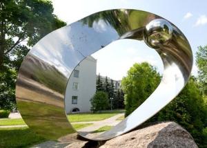 China Garden Decor Stainless Steel Sculpture Eye Stainless Steel Mirror Sculpture factory