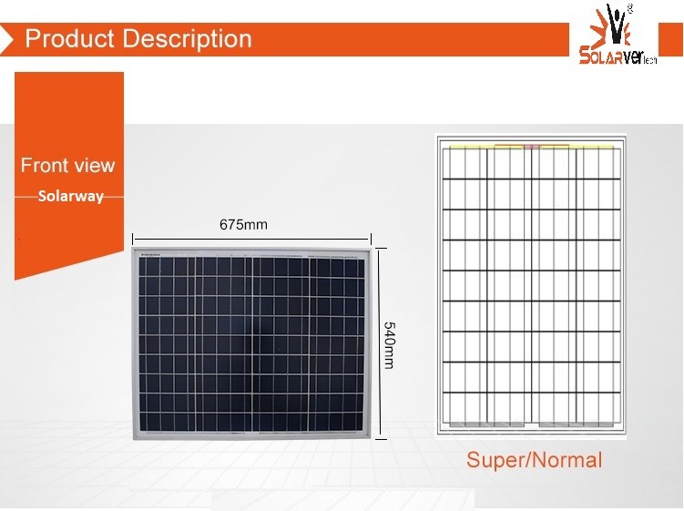 CE Durable 60W Polycrystalline Silicon Solar Panels For Home