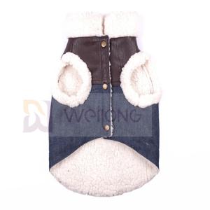 China 100% Poly Soft Dog Denim Sherpa Jacket Sherpa Lined Dog Jacket factory