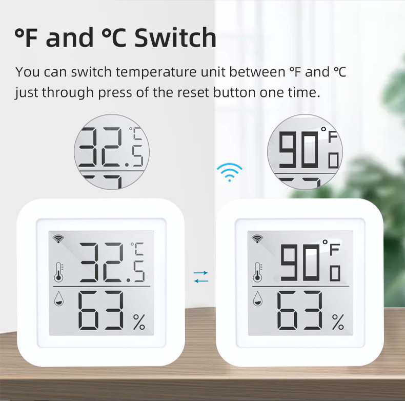 LED Screen 2.4G Wifi Thermometer Hygrometer Smart Hygrometer Alexa