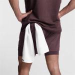 Wholesale Custom Mesh Sweat Compression 2 in 1 Print Designer Nylon Fitness