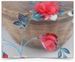 Red color Polyester 3D flower embroidered Lace fabric for bridal dress