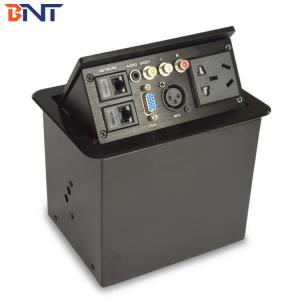 Aluminum universal multimedia hydraulic tabletop power socket box