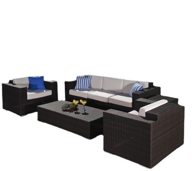 4 Pcs Rattan Sectional Sofa Furniture Outdoor Comfortable Casual Sectional