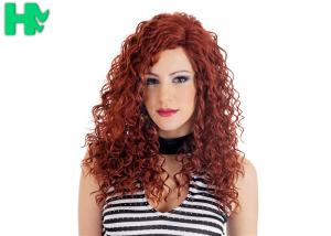 China High Quality Synthetic Wigs Red Color No Lace Synthetic Curly Wigs Natural Looking factory