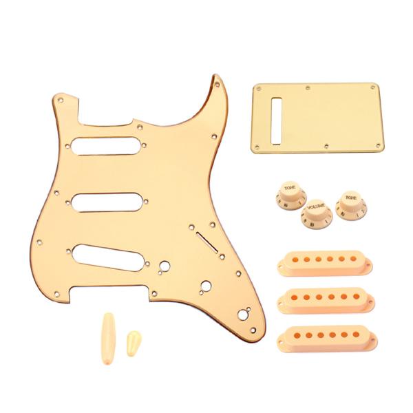 Gold Mirror Pickguard SSS Electric Guitar Pickguard Set Pickup Cover Back Plate