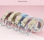 3.0cm Width Women Fabric Leather Web Belt 110cm 115cm 120cm 125cm