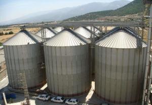 China Thermal Insulation Metal Silos For Grain Storage Public Drain Area Suppport factory