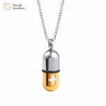 Pill Capsule Removable Perfume Bottle Titanium Stainless Steel Necklace Urn