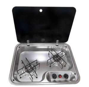 China RV Cooker Gas Built-in 1/2/3 Burner camping Gas Stove With Sink LPG factory